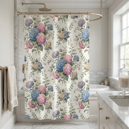 Rideaux De Douche Fleurs d'hortensia délicates