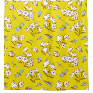 Rideaux De Douche Fleurs d'insectes Papillons : Patte d'été sans joi