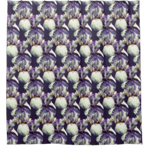 Rideaux De Douche Fleurs d'iris violettes Motif de la nature
