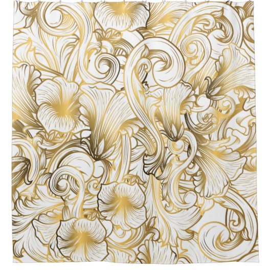 Rideaux De Douche Fleurs d'or (Devant)