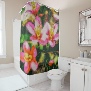 Rideaux De Douche Fleurs éclaboussées de rose
