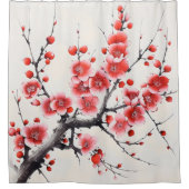 Rideaux De Douche Fleurs en fleurs rouges (Devant)