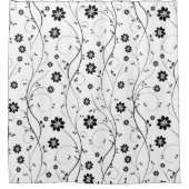 Rideaux De Douche Fleurs et bourgeons noirs mignons (Devant)