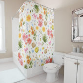 Rideaux De Douche Fleurs et coquillages Tropiques Côtiers (En situation)