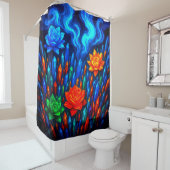 Rideaux De Douche Fleurs et cristaux (En situation)