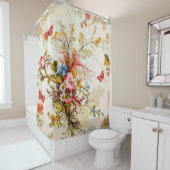 Rideaux De Douche Fleurs et papillons (En situation)