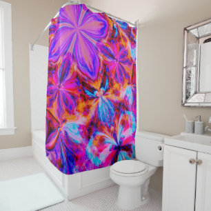 Rideaux De Douche Fleurs et papillons en Abstrait