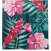 Rideaux De Douche Fleurs exotiques roses (Devant)