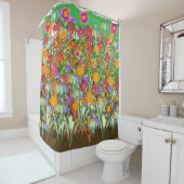 Rideaux De Douche Fleurs Fleurs Fleurs Vertes (En situation)