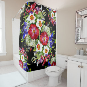 Rideaux De Douche Fleurs florales du jardin Narcisse Foliage Blanc R