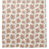 Rideaux De Douche Fleurs Florales Rose Pêche Brun Vert (Devant)