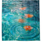 Rideaux De Douche Fleurs Flottant sur l'Eau  (Devant)