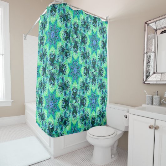 Rideaux De Douche Fleurs flottantes de la mer".... (En situation)