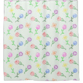 Rideaux De Douche Fleurs géométriques (Devant)