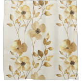 Rideaux De Douche Fleurs Glamour Doré Chic (Devant)