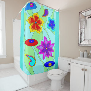 Rideaux De Douche Fleurs hippies