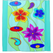 Rideaux De Douche Fleurs hippies (Devant)