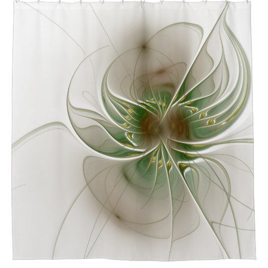 Rideaux De Douche Fleurs imaginaires fractales douces et tendres (Devant)