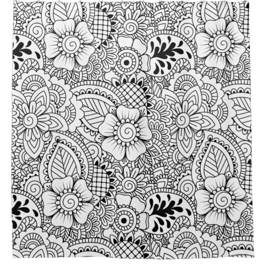 Rideaux De Douche Fleurs inspirées (Devant)