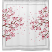 Rideaux De Douche Fleurs japonaises de cerisiers roses (Devant)