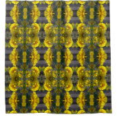 Rideaux De Douche Fleurs Jaunes Au Soleil Abstrait (Devant)