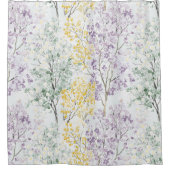 Rideaux De Douche Fleurs Jaunes Vert Lavande Romantiques (Devant)