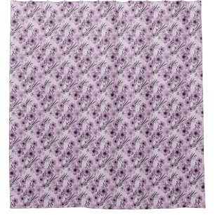 Rideaux De Douche Fleurs Lilac motif sur le tigre arrière - plan