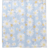 Rideaux De Douche Fleurs marguerites Bleues Classiques (Devant)