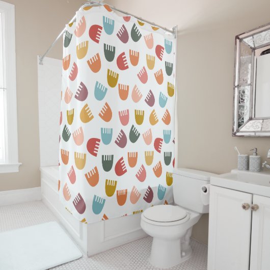 Rideaux De Douche Fleurs mixtes Boho (En situation)