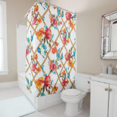 Rideaux De Douche fleurs mode tissu design fleur, huile, peinture, (En situation)