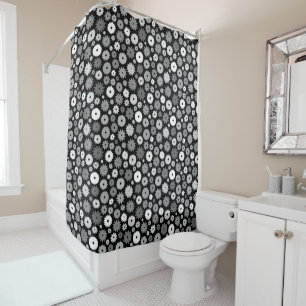 Rideaux De Douche Fleurs monochromes à motif répétitif