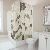 Rideaux De Douche Fleurs Monochromes Art Nouveau sans couture (En situation)