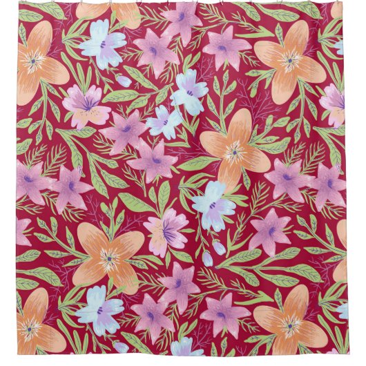 Rideaux De Douche Fleurs multicolores (Devant)