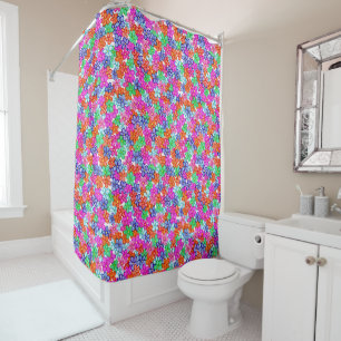 Rideaux De Douche Fleurs multicolores Motif d'illustrations florales