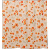 Rideaux De Douche Fleurs orange avec Feuilles verts (Devant)