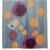 Rideaux De Douche Fleurs orange et rose abstraites (Devant)