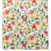 Rideaux De Douche Fleurs orange jaune (Devant)