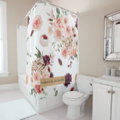 Rideaux De Douche Fleurs Pastel Modernes & Cadeau Personnalisé Kraft (En situation)