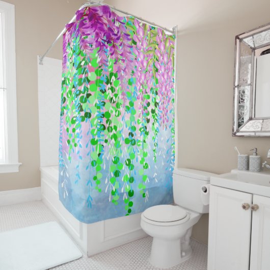 Rideaux De Douche Fleurs pendantes (En situation)