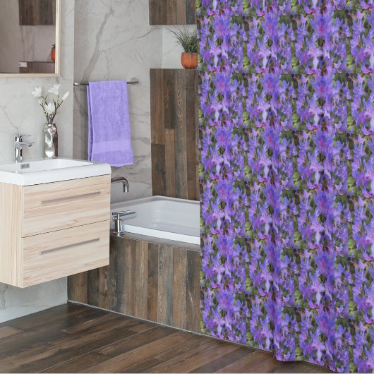 Rideaux De Douche Fleurs Rhododendron Violet Motif Floral