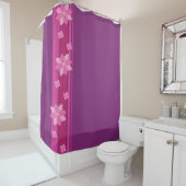 Rideaux De Douche Fleurs roses (En situation)