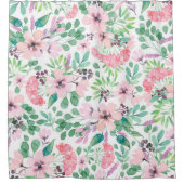 Rideaux De Douche Fleurs roses Aquarelles Motif (Devant)