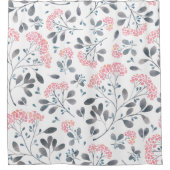 Rideaux De Douche Fleurs roses délicates Motif d'aquarelles (Devant)