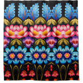 Rideaux De Douche Fleurs roses et bleues (Devant)