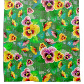 Rideaux De Douche Fleurs Roses Et Jaunes (Devant)