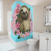 Rideaux De Douche Fleurs roses parentes (En situation)