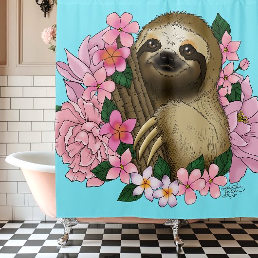 Rideaux De Douche Fleurs roses parentes