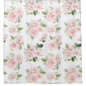 Rideaux De Douche Fleurs roses, Roses roses, Fleurs Aquarelles (Devant)