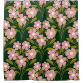 Rideaux De Douche Fleurs roses Sage Vert Feuille motif (Devant)