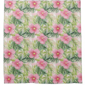 Rideaux De Douche Fleurs roses tropicales (Devant)